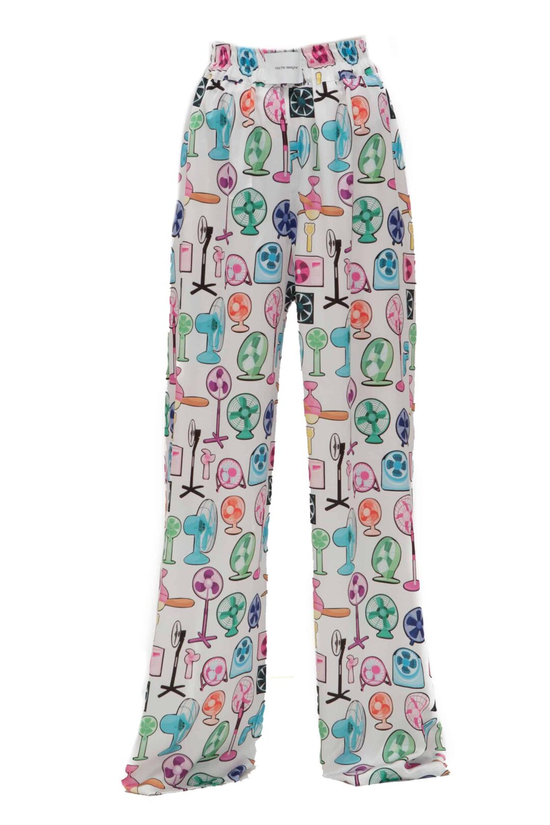 Παντελόνα σατέν print fans .