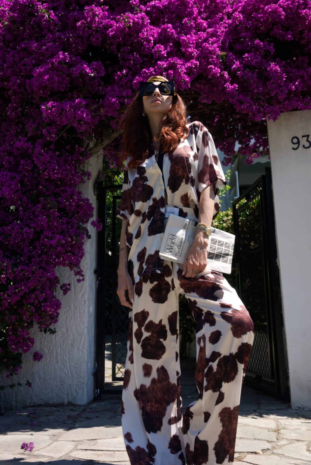 Παντελόνα σατέν print cowgirl .