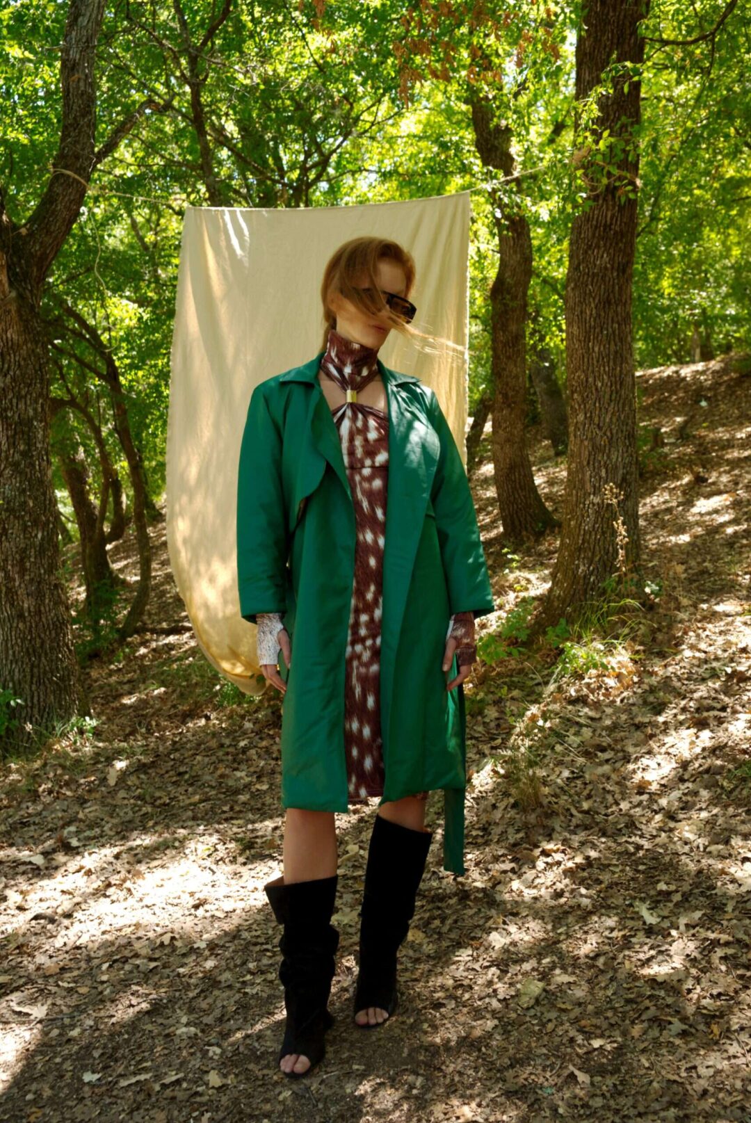 ΚΑΜΠΑΡΤΙΝΑ FAUX LEATHER GREEN COLOR .